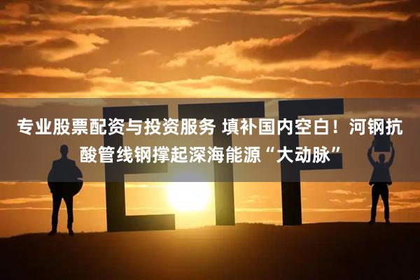 专业股票配资与投资服务 填补国内空白！河钢抗酸管线钢撑起深海能源“大动脉”